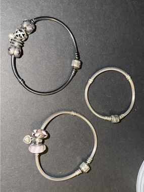 3 Pandora Bracelets 2 Come With Charms